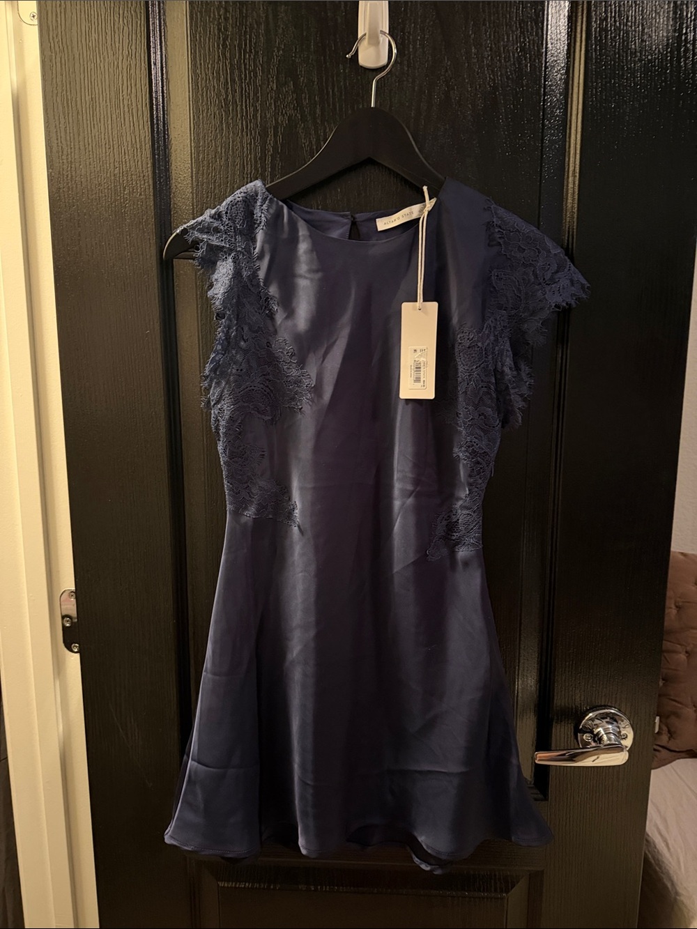 Altar’d State Navy Lace-Detail Dress